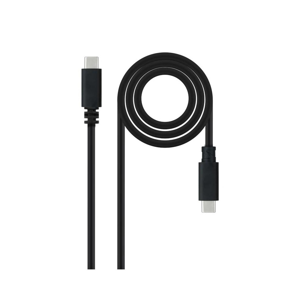 CABLE USB-C 2.0 3A USB-CM-USB-CM 1.5M NANOCABLE NEGRO 10.01.2301-L150