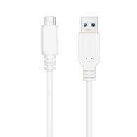 CABLE USB 3.1 GEN2 10Gbps 3A USB-C/M-A/M BLAN 0.5M NANOCABLE 10.01.4000-W