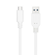 CABLE USB 3.1 GEN2 10Gbps 3A USB-C/M-A/M BLAN 0.5M NANOCABLE 10.01.4000-W