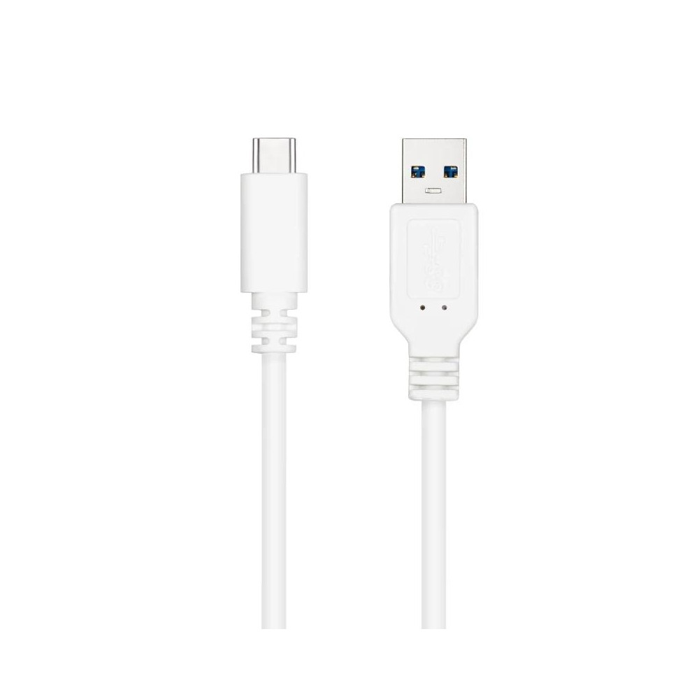CABLE USB 3.1 GEN2 10Gbps 3A USB-C/M-A/M BLAN 0.5M NANOCABLE 10.01.4000-W