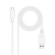 CABLE USB 3.1 GEN2 10GBPS 3A USB-C/M-A/M BLAN 1.0M NANOCABLE 10.01.4001-W