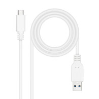 CABLE USB 3.1 GEN2 10Gbps 3A USB-C/M-A/M BLANCO 2M NANOCABLE 10.01.4002-W