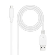 CABLE USB 3.1 GEN2 10Gbps 3A USB-C/M-A/M BLANCO 2M NANOCABLE 10.01.4002-W