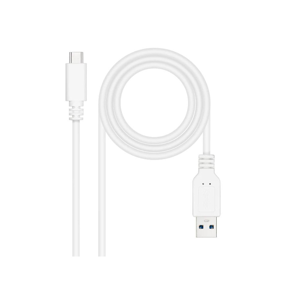 CABLE USB 3.1 GEN2 10Gbps 3A USB-C/M-A/M BLANCO 2M NANOCABLE 10.01.4002-W