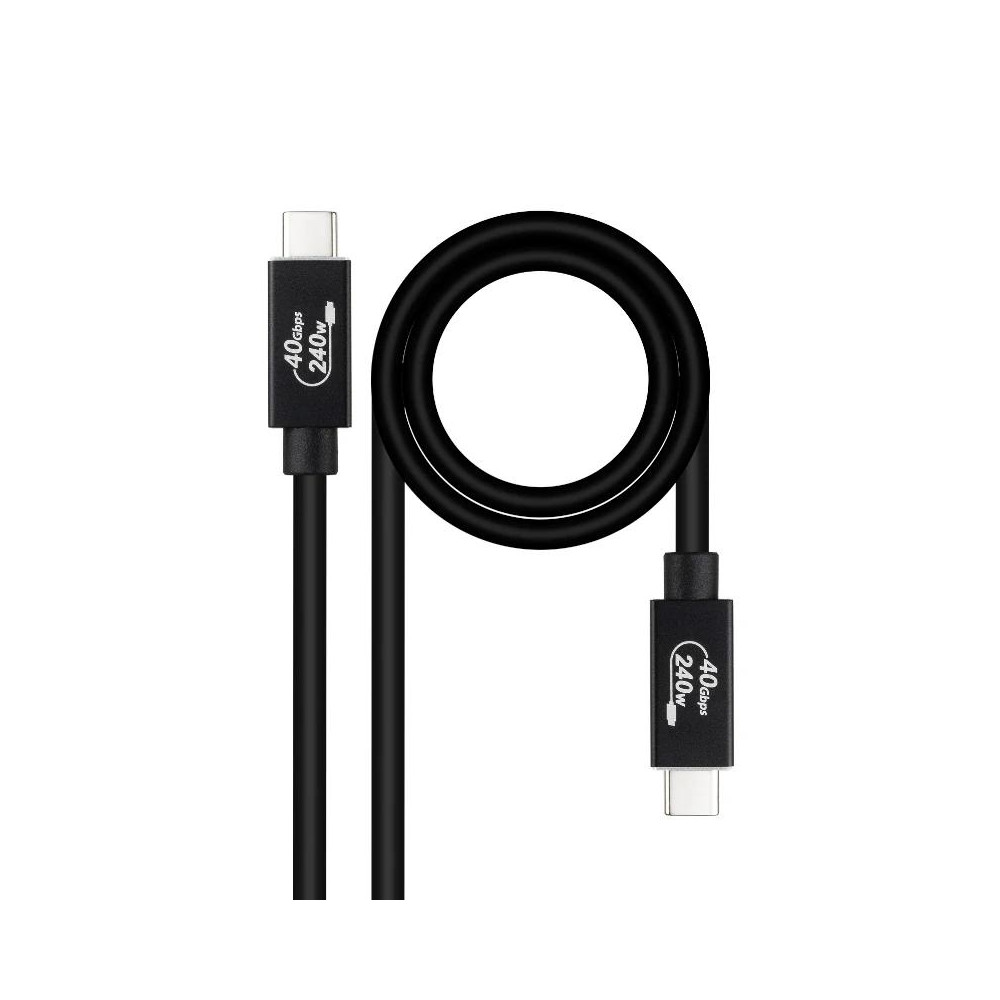 CABLE USB 4 GEN3x2 NANOCABLE 5A USB-CM-USB-CM 240W 40GBPS 1M 10.01.5001