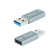 ADAPTADOR USB-A/M 3.1 GEN2 A USB-C/H ALUMINIO GRIS NANOCABLE 10.02.0013