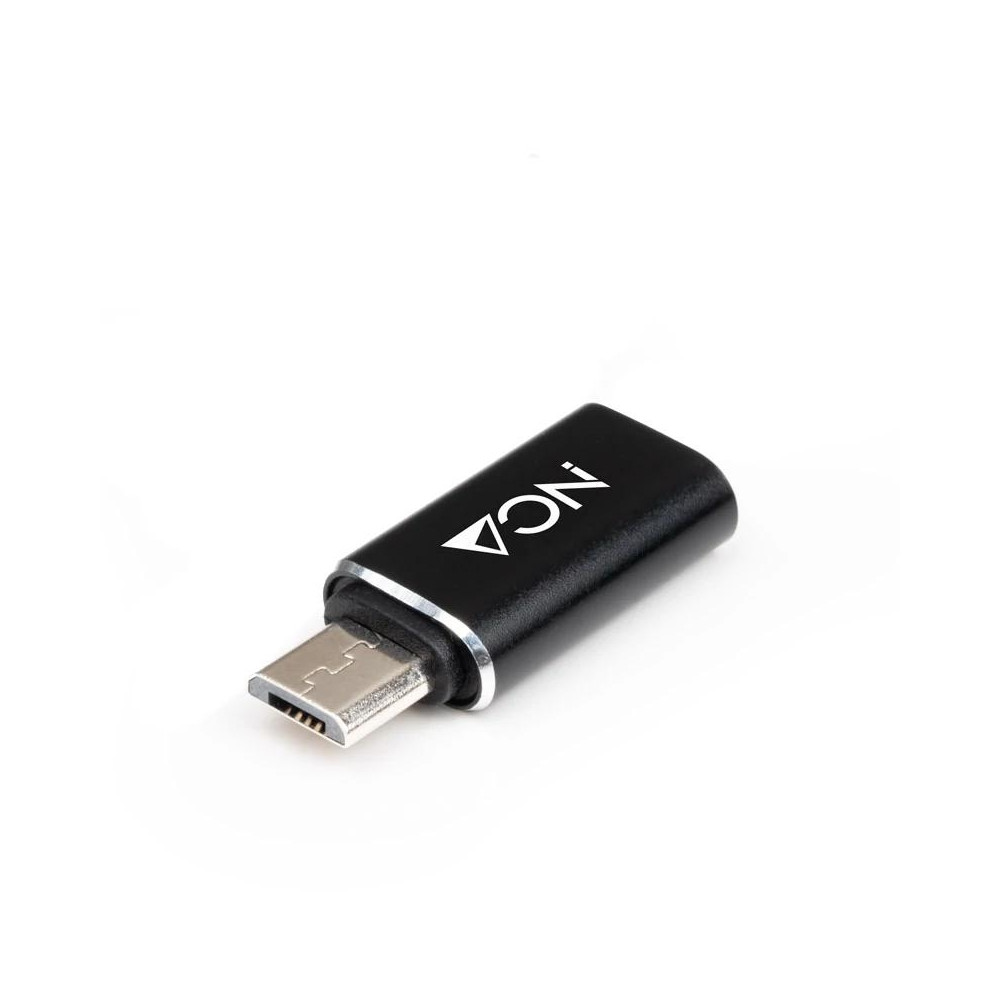 ADAPTADOR MICRO USB/M A USB-C/H ALUMINIO NEGRO NANOCABLE 10.02.0014