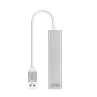 CONVERTIDOR USB 3.0 A ETHERNET GIGABIT + 3XUSB 3.0 PLATA 15 CM NANOC 10.03.0403