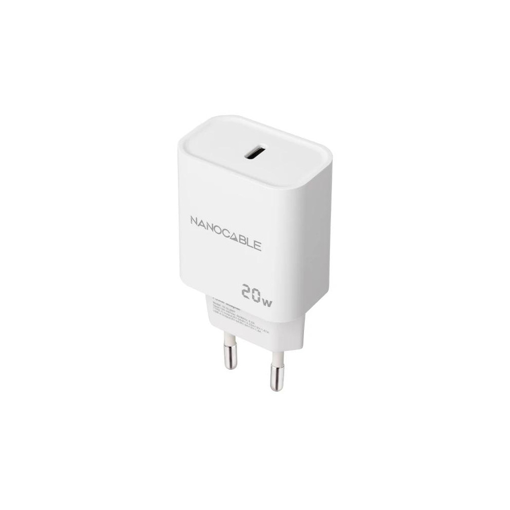 CARGADOR USB-C PD 20W BLANCO NANOCABLE 10.10.2005