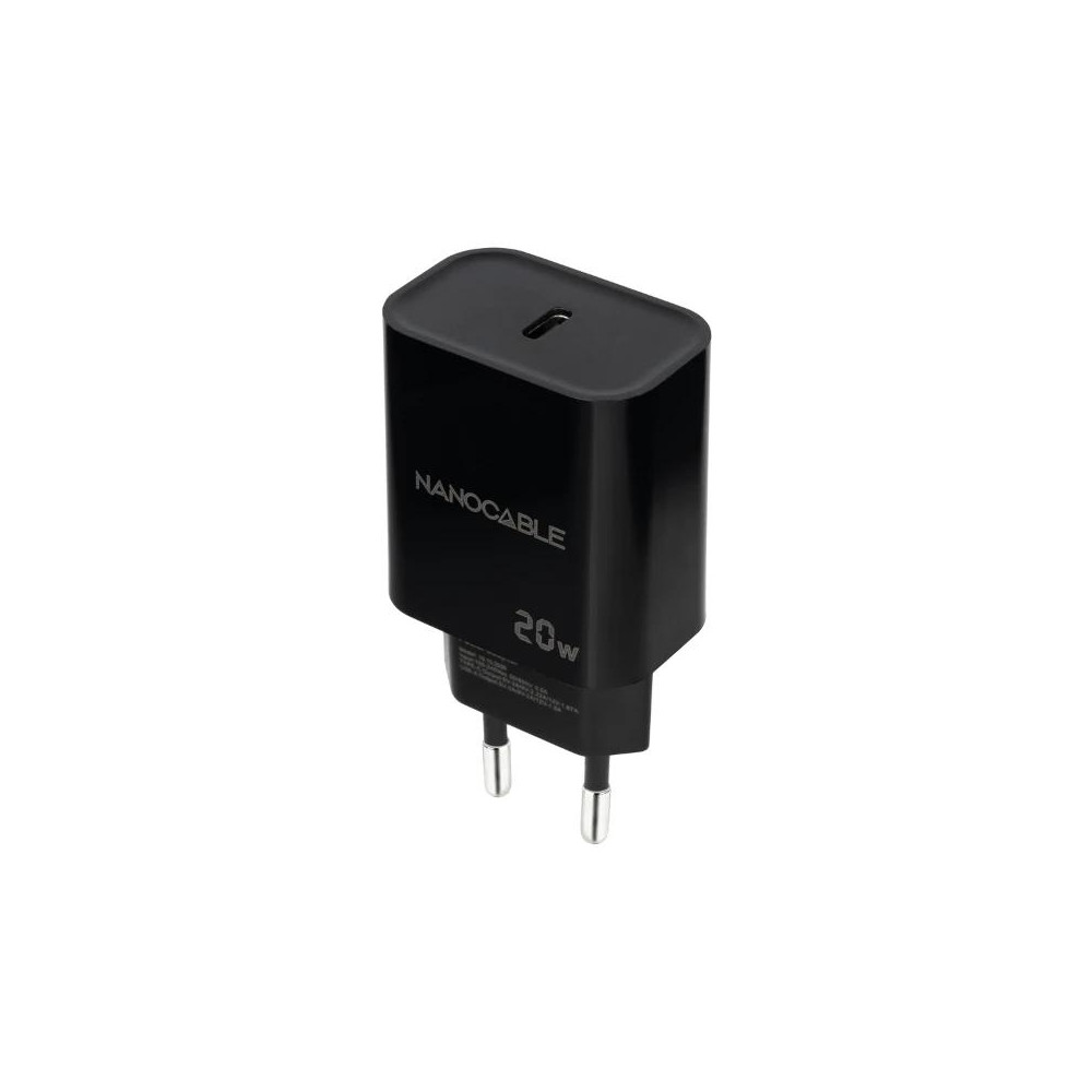 CARGADOR USB-C PD 20W NEGRO NANOCABLE 10.10.2006