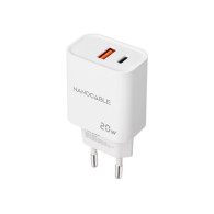 CARGADOR USB-C/PD + USB-A/QC 20W BLANCO NANOCABLE 10.10.2007