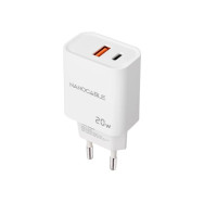 CARGADOR USB-C/PD + USB-A/QC 20W BLANCO NANOCABLE 10.10.2007
