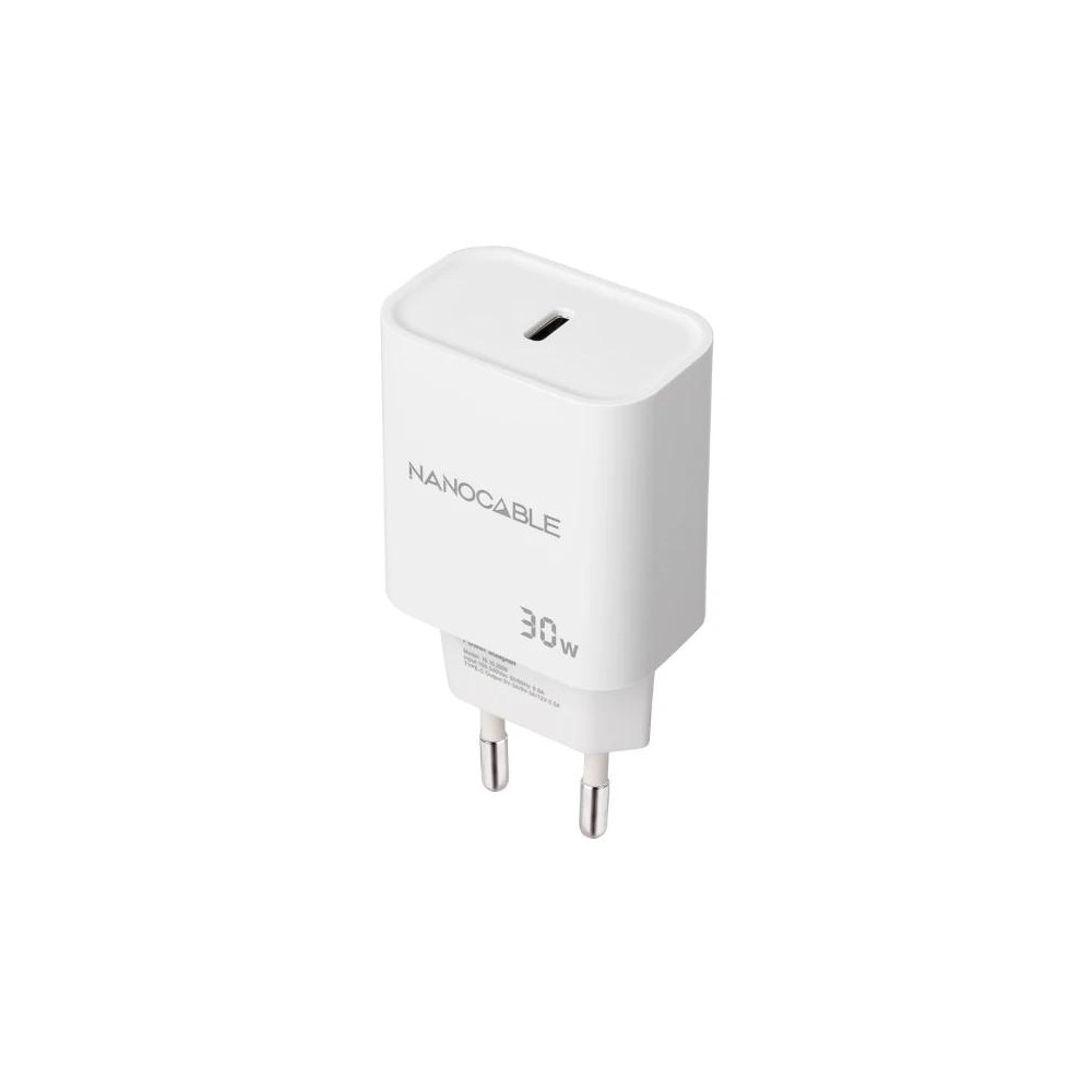 CARGADOR USB-C PD 30W BLANCO NANOCABLE 10.10.2009