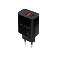 CARGADOR USB-C/PD + USB-A/QC 30W NEGRO NANOCABLE 10.10.2012