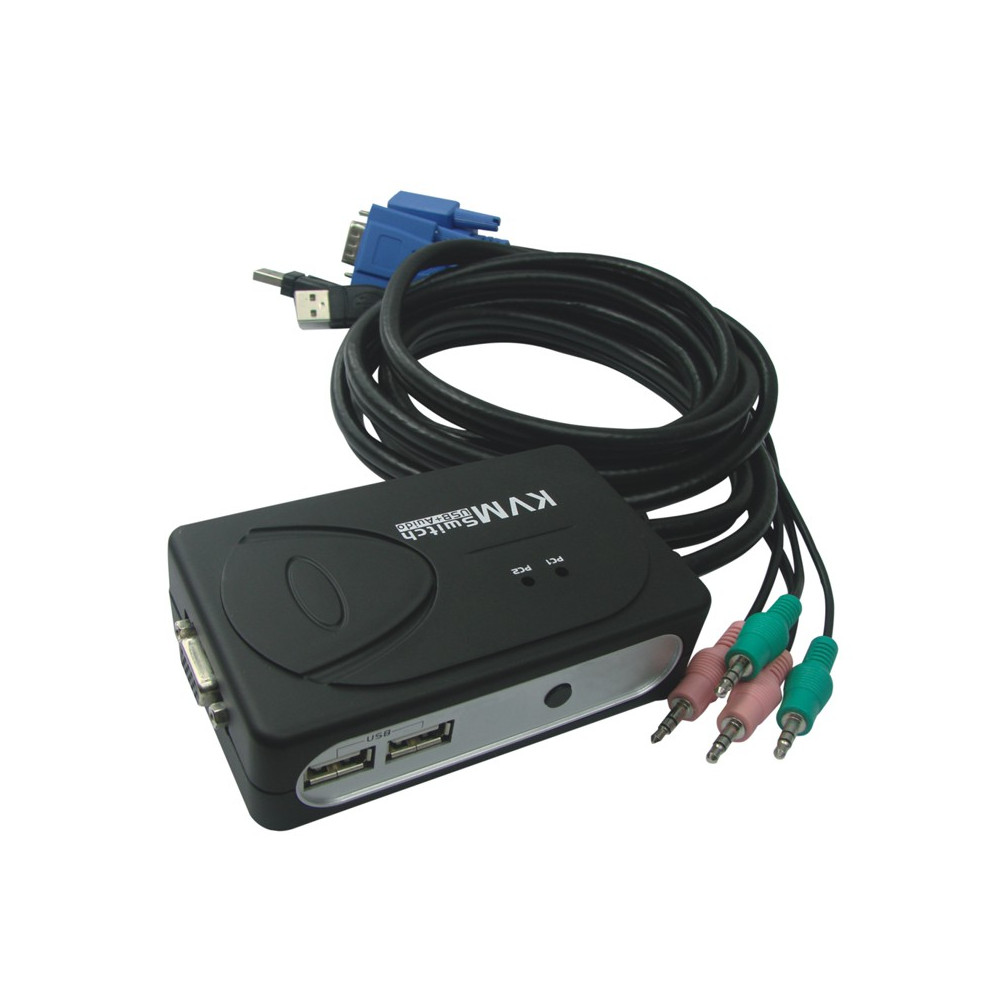 KVM SWITCH VGA USB 1U-2PC+CABLENANOCABLE 10.12.0001