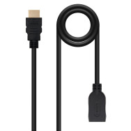 CABLE HDMI PROLONGADOR V2.0 AM-AH NEGRO 1.0 M NANOCABLE 10.15.1011