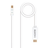 CABLE CONVERSOR MINI DP A HDMI MINI DPM - HDMIM BLANCO 2.0 M NANOCABLE 10.15.4002