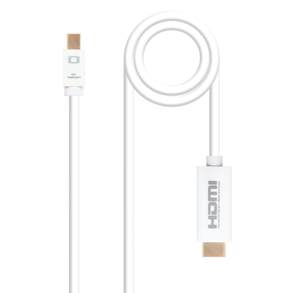 CABLE CONVERSOR MINI DP A HDMI MINI DPM - HDMIM BLANCO 2.0 M NANOCABLE 10.15.4002
