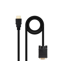 CABLE CONVERSOR HDMI A VGA HDMI/M-VGA/M NEGRO 1.8 NANOCABLE 10.15.4348
