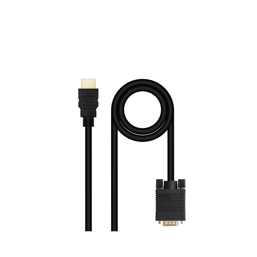CABLE CONVERSOR HDMI A VGA HDMI/M-VGA/M NEGRO 1.8 NANOCABLE 10.15.4348