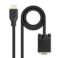 CABLE CONVERSOR VGA/M A HDMI/M NEGRO 1.8M NANOCABLE 10.15.4602
