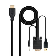 CABLE CONVERSOR VGA/M+AUDIO/M+USB-A/M-HDMI/M 1.8M NANOCABLE 10.15.4612