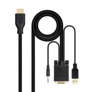 CABLE CONVERSOR VGA/M+AUDIO/M+USB-A/M-HDMI/M 1.8M NANOCABLE 10.15.4612