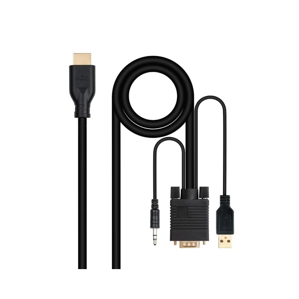 CABLE CONVERSOR VGA/M+AUDIO/M+USB-A/M-HDMI/M 1.8M NANOCABLE 10.15.4612