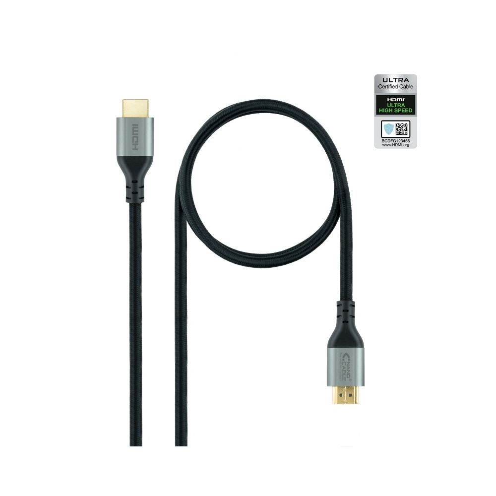 CABLE HDMI 2.1 CERTIFICADO ULTRA HS M-M NEGRO 1M NANOCABLE 10.15.8101