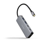 HUB USB-C 2xUSB-A+2xUSB-C+HDMI+USB-C PD 100W GRIS NANOCABLE 10.16.1006