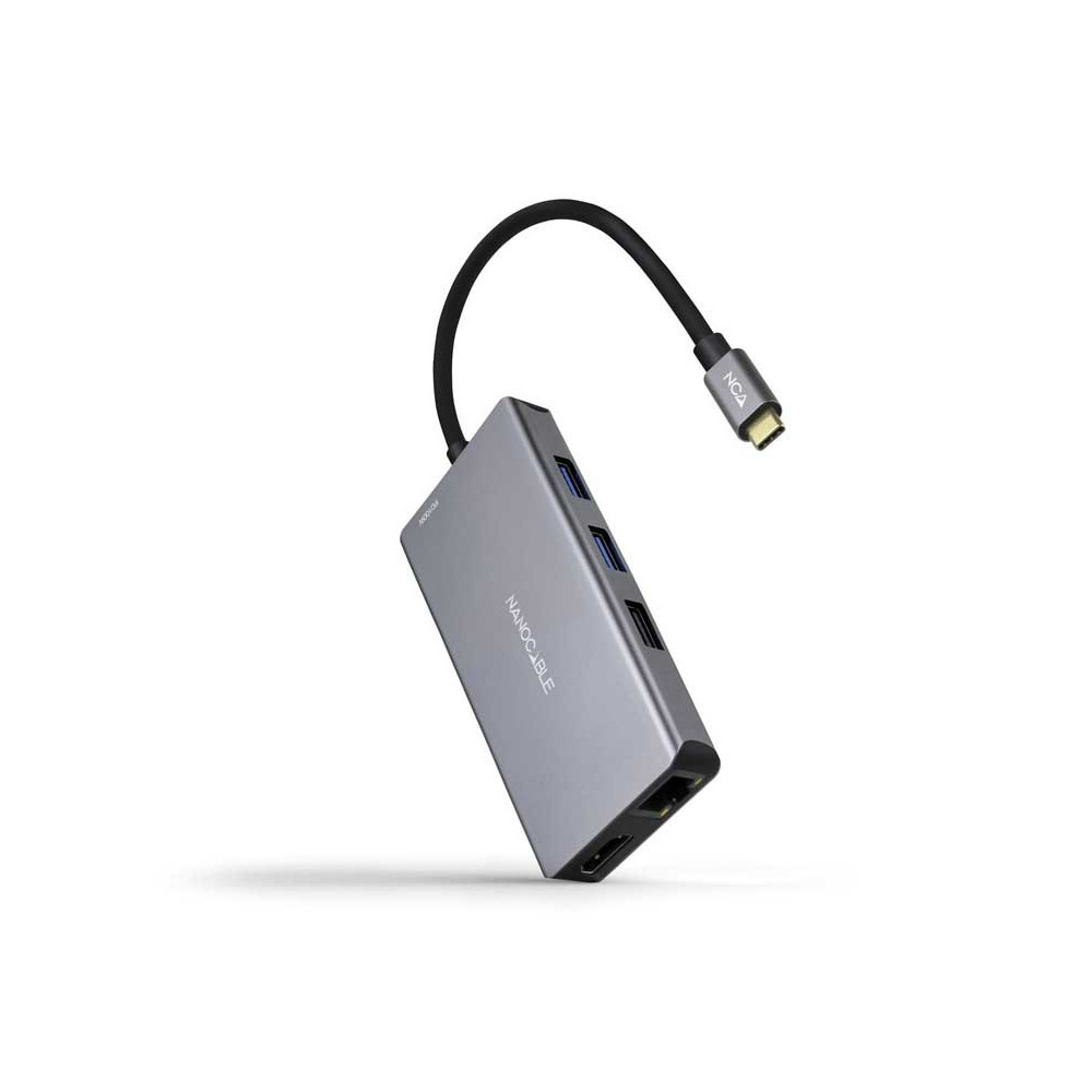 HUB USB-C 3xUSB-A+2xHDMI+RJ45+TF+SD+USB-C PD 100W NANOCABLE 10.16.1009