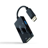 CONVERSOR DP A HDMI/H-DVI/H-VGA/H NEGRO 25 CM NANOCABLE 10.16.3301-ALL