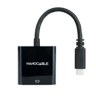 CONVERSOR USB-C A VGA PLASTICO NEGRO 10 CM NANOCABLE 10.16.4101-BK