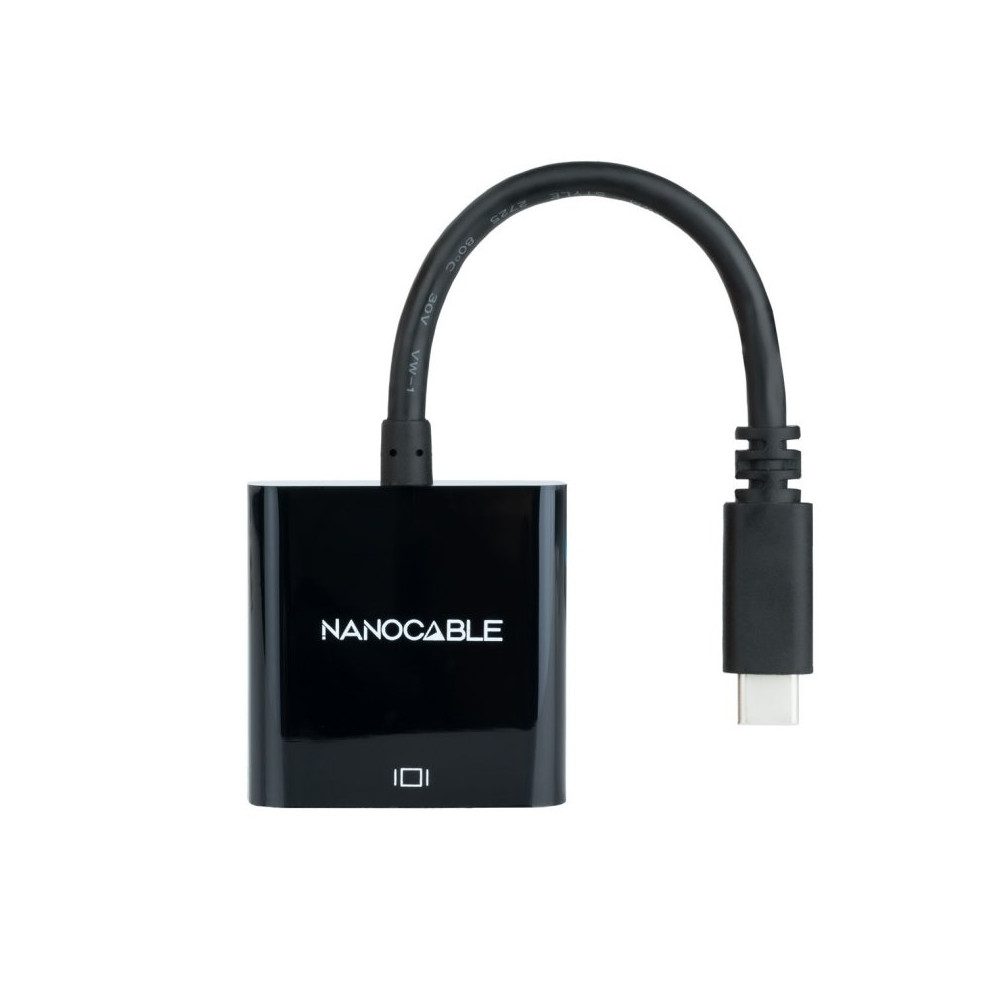 CONVERSOR USB-C A VGA PLASTICO NEGRO 10 CM NANOCABLE 10.16.4101-BK