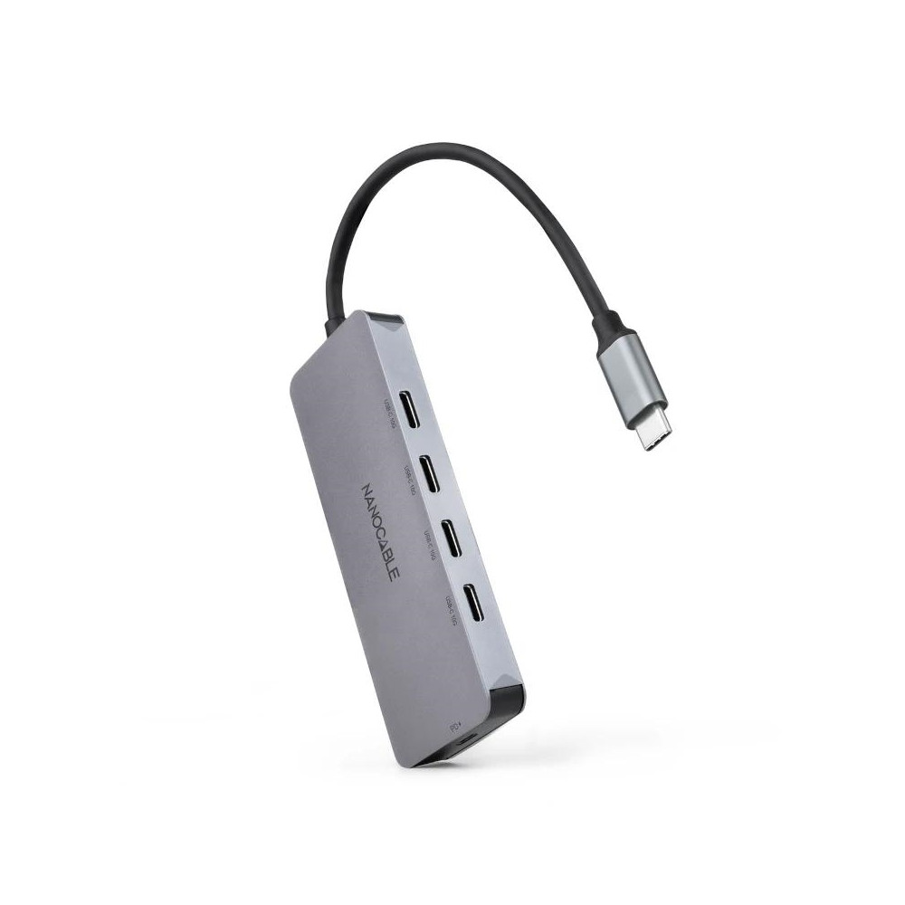 HUB USB-C/M A 4xUSB-C/H + USB-C PD 100W 10 CM NANOCABLE 10.16.4505