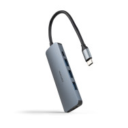 HUB USB-C 3xUSB-A+USB-C CARGA+HDMI GRIS 18 CM NANOCABLE 10.16.4605