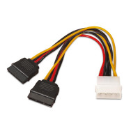 CABLE SATA ALIMENTACION 5.25 MOLEX 4PIN M-2XSATAH 30 CM NANOCABLE 10.19.0102