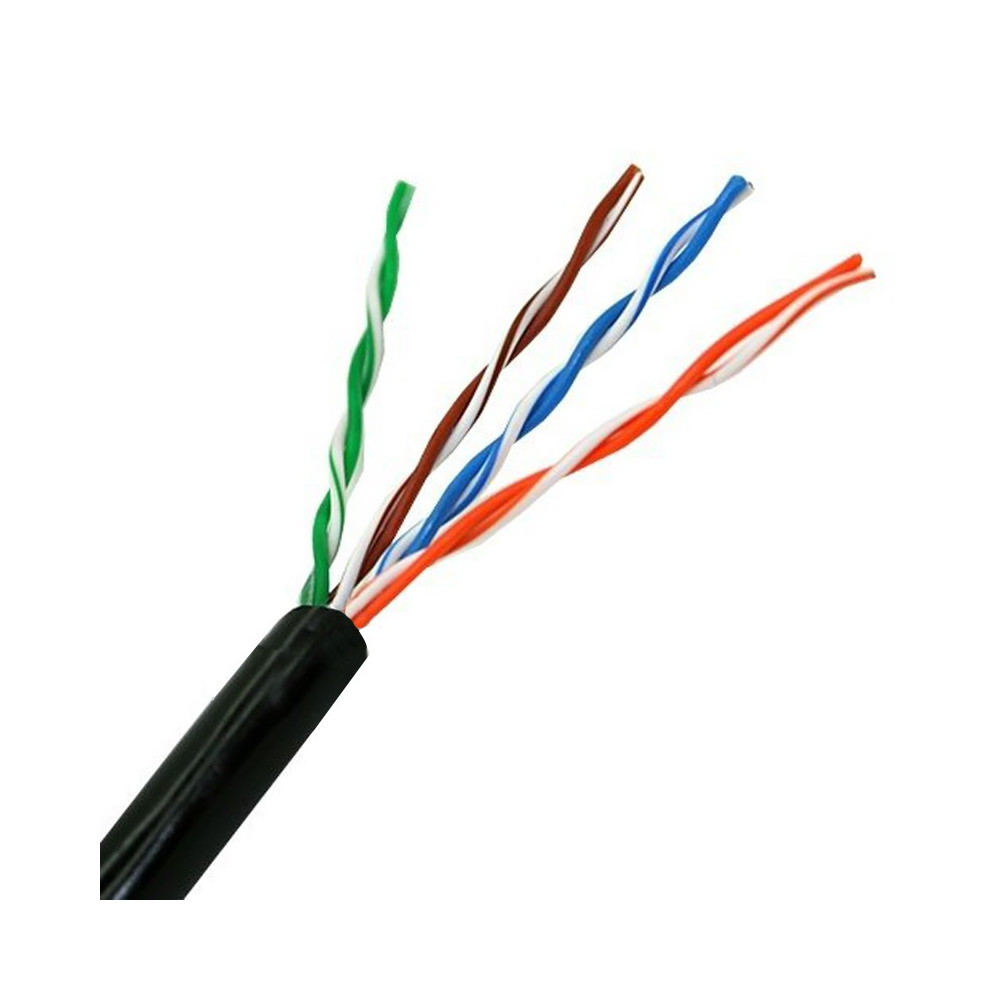 CABLE RED RJ45 CAT.5E UTP RIGIDO AWG24 EXTERIOR 100 M NANOCABLE 10.20302-EXT-BK