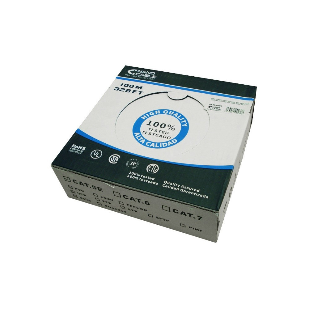 CABLE RED RJ45 CAT.5E FTP RIGIDO AWG24 100 M NANOCABLE 10.20.0702