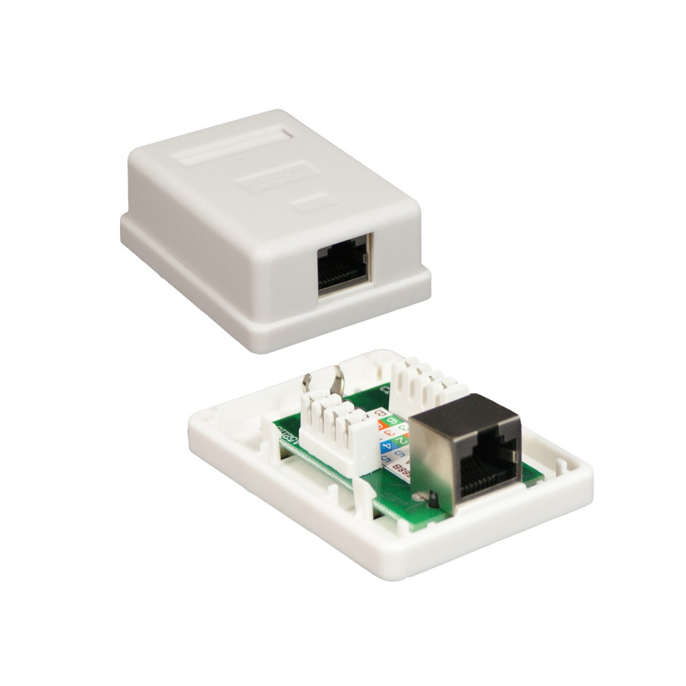 ROSETA DE SUPERFICIE PARA RJ45 CAT.6 FTP 1 TOMA BLANCONANOCABLE 10.21.1601