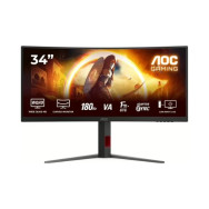 MONITOR GAMING CURVO 34" AOC CU34G4 WQHD 1MS 180HZ VA NEGRO