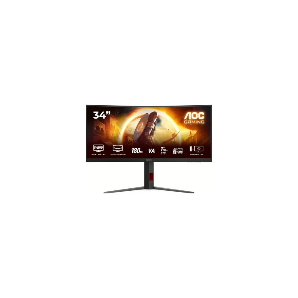 MONITOR GAMING CURVO 34" AOC CU34G4 WQHD 1MS 180HZ VA NEGRO