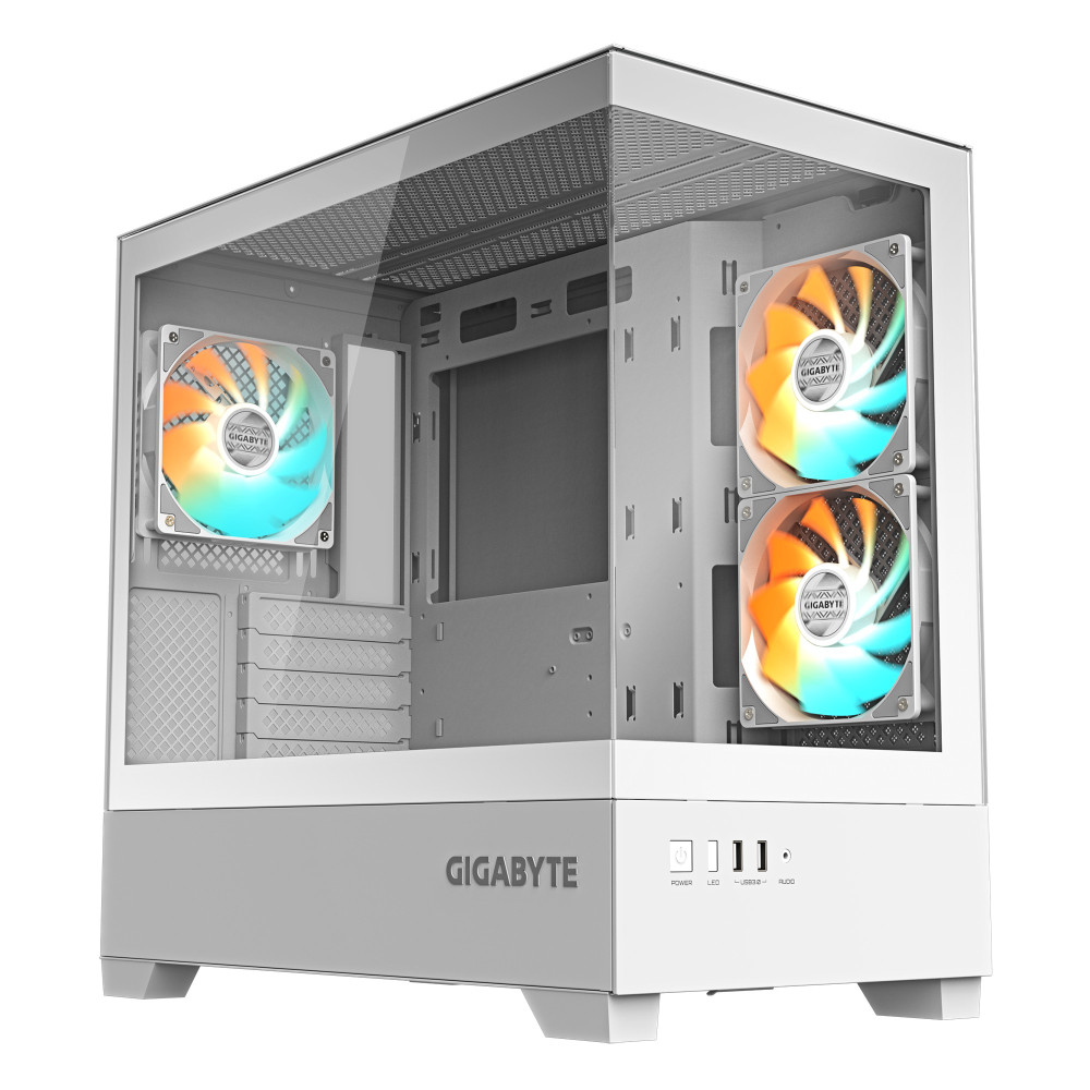 CAJA MICRO-ATX SEMITORRE GIGABYTE AORUS C201W ICE PANORAMICA GLASS USB 3.0 BLANCA