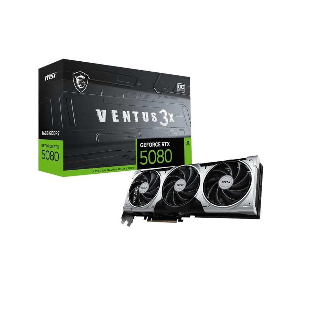 Tarjeta Gráfica MSI GeForce RTX 5080 VENTUS 3X OC PLUS 16GB GDDR7 DLSS4