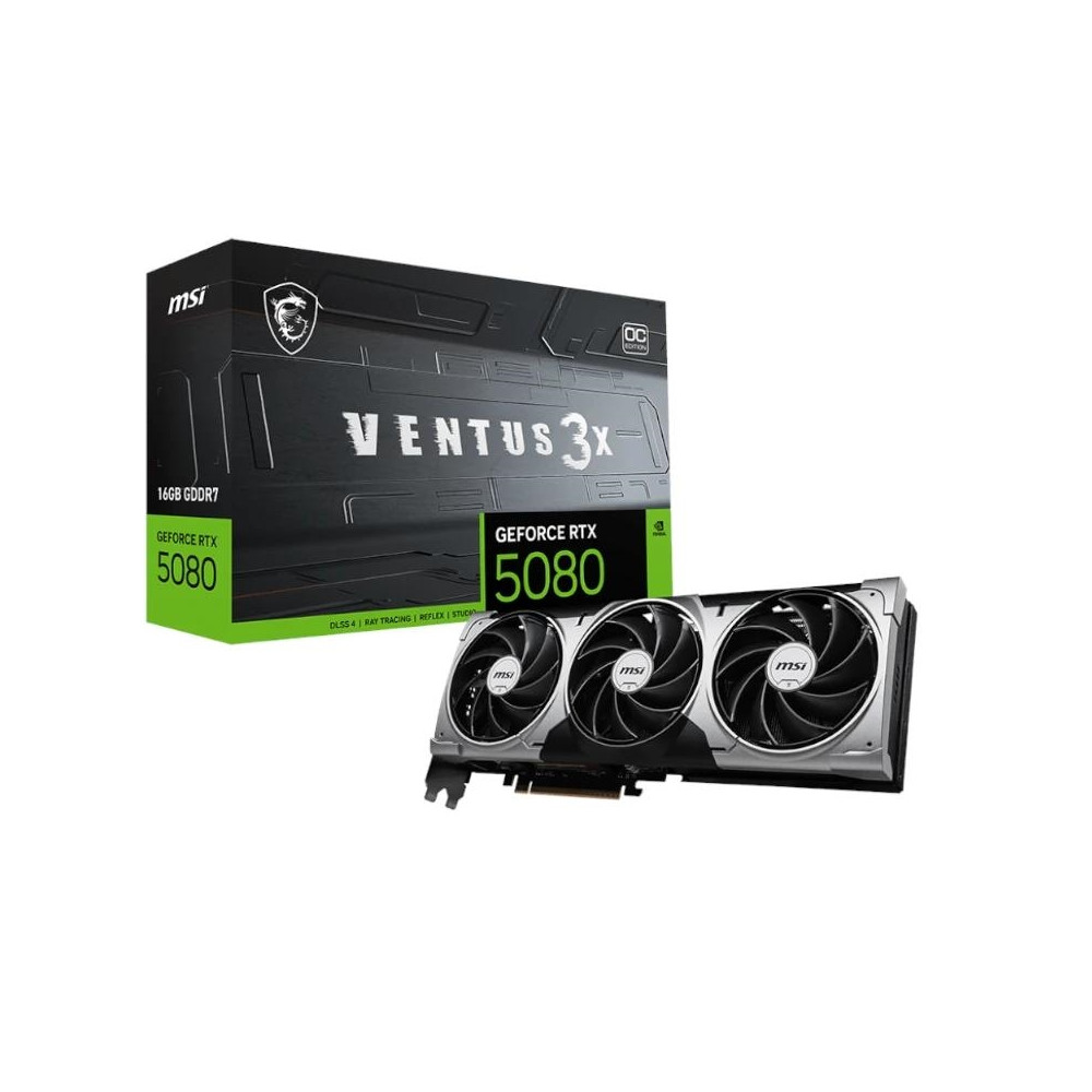 Tarjeta Gráfica MSI GeForce RTX 5080 VENTUS 3X OC 16GB GDDR7 DLSS4