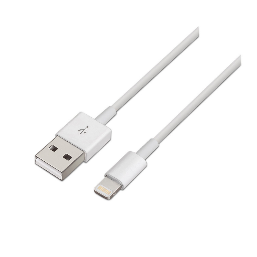 CABLE LIGHTNING A USB 2.0 LIGHTNINGM-USB AM BLANCO 1.0M AISENS A102-0035