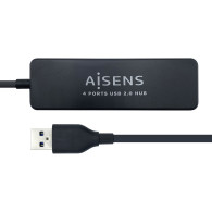 HUB USB AISENS 4P USB 2.0 TIPO A/M A A/H A104-0402 NEGRO 30CM