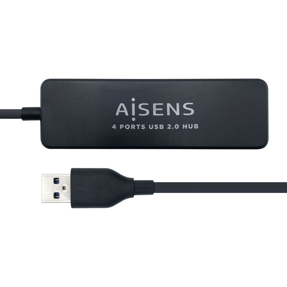 HUB USB AISENS 4P USB 2.0 TIPO A/M A A/H A104-0402 NEGRO 30CM