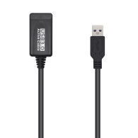 CABLE USB 3.0 PROLONGADOR CON AMPLIFICADOR TIPO AM-AH NEGRO 5.0M AISENS A105-0525