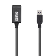 CABLE USB 3.0 PROLONGADOR CON AMPLIFICADOR TIPO AM-AH NEGRO 5.0M AISENS A105-0525